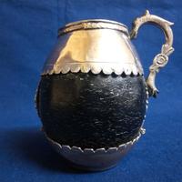 Antica coppa cocco argento per bevanda