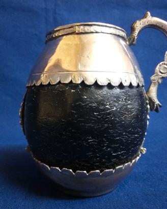 Antica coppa cocco argento per bevanda
