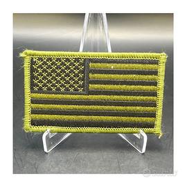 Patch Ricamata Bandiera USA Tattica OD Green USA