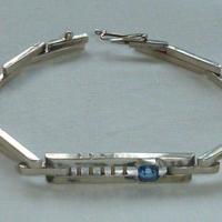 Bracciale argento e acquamarina- design -