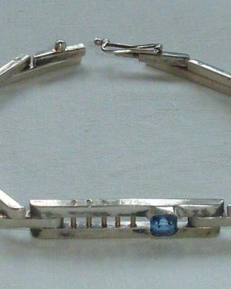 Bracciale argento e acquamarina- design -