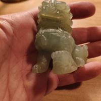 Statua leone guardiano cinese in giada celadon