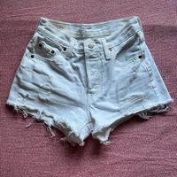 Pantaloncino di jeans levi's 501 bianco