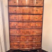 Settimino vintage in legno intarsiato – 7 cassetti