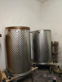 2 botti acciaio inox 500L per vino - 1000 lt.