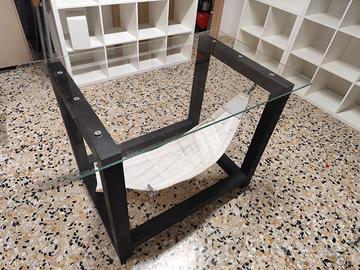 Tavolino artigianale in legno con vela originale