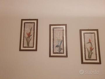 quadri fiori con cornice legno 