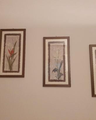 quadri fiori con cornice legno 