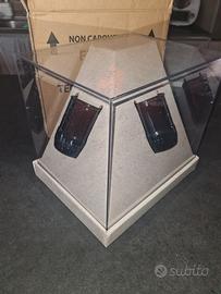 Teca con 2 bicchieri Ichnusa birra vetro ambrato