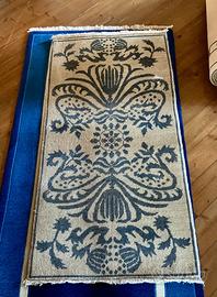 Tappeto avorio e blu 1,27 x 0,61