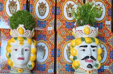 Coppia vasi testa di moro 