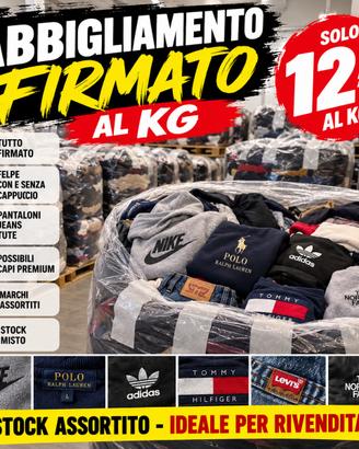 Stock Abbigliamento Firmato Usato al Kg di Grado A