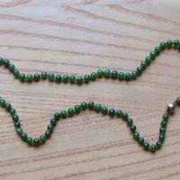 Collana di Giada verde 58 cm fermaglio d'ottone