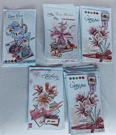 16 Biglietti Augurali Con Strass E Rilievi.
Tutti 