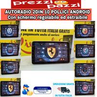 Autoradio 2DIN Android 10" Navigatore/internet/sch