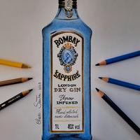 Quadro Bombay Sapphire disegnato a matita