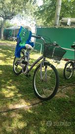 bicicletta da donna con cestino e cambio 