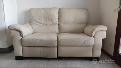 Divano 2 posti reclinabile in vera pelle 