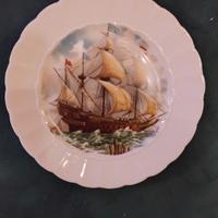 coppia piatto piattino veliero Eschenbach Bavaria 