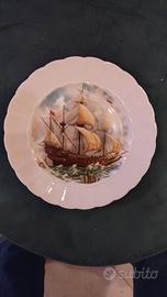 coppia piatto piattino veliero Eschenbach Bavaria 