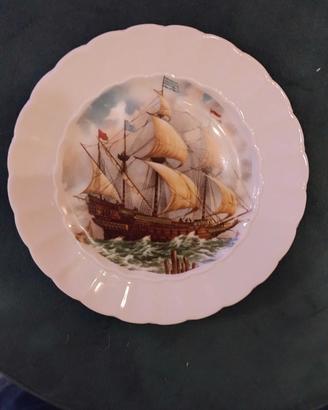 coppia piatto piattino veliero Eschenbach Bavaria 