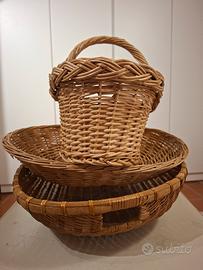 Tris cesti in vimini