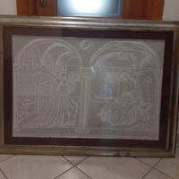 Quadro uncinetto fatto a mano 120X87 con cornice