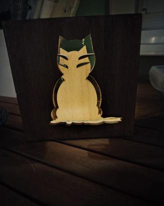 lampada a pile da tavolino forma gatto
