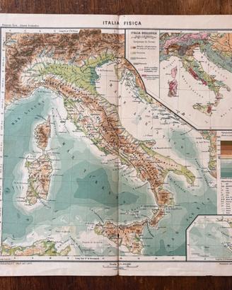 Cartine Geografiche Antiche Paravia - Anni 1912/14