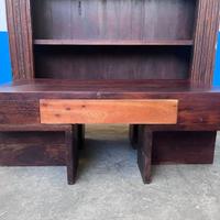 Tavolino Basso in Legno Massello con Cassetto