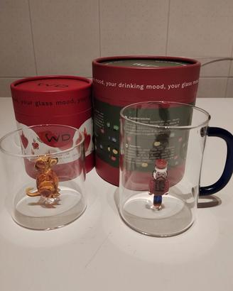 bicchiere e tazza in vetro 