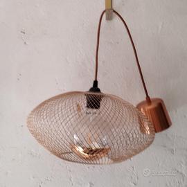 Lampadario a rete in rame 