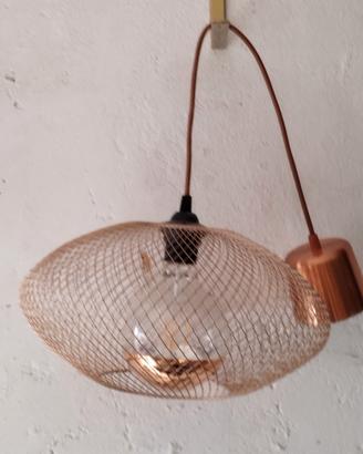 Lampadario a rete in rame 