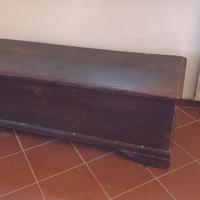 Madia bassa cassapanca in legno scuro antico