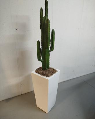  pianta cactus finto con vaso bianco