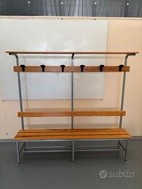 Panchina spogliatoio in Alluminio 2 mt completa