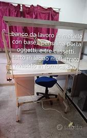 Banco da lavoro con mensola