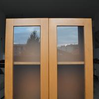 Mobile pensile 2 ante legno massello vetro opaco