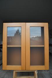 Mobile pensile 2 ante legno massello vetro opaco