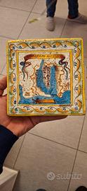 Piastrella con mappa Palermo antica
