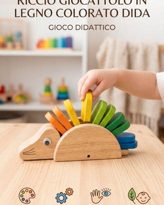Riccio giocattolo in legno colorato DIDA gioco did