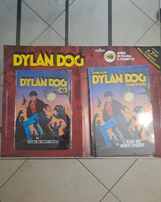 fumetto + targa metallo dylan dog  40 anni