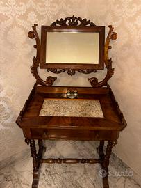 Toilette Psiche Antica 800 Noce Marmo Specchio