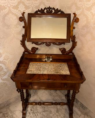 Toilette Psiche Antica 800 Noce Marmo Specchio