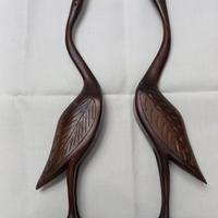 statuette gru in legno massello