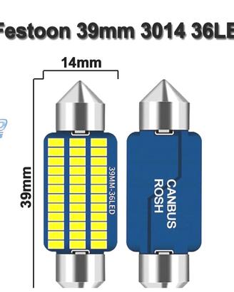 LAMPADINA LED C10W FESTOON 39MM 36LED