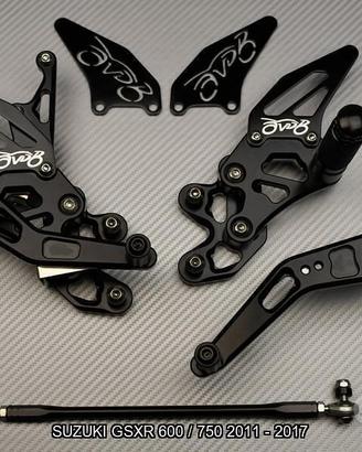 Pedane arretrate SUZUKI GSXR 600 / 750 2011 - 2017