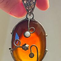 Ciondolo in argento 925 con corniola naturale