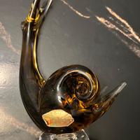 Scultura a forma di lumaca in vetro di murano 