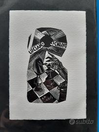 ex libris di Gianni Trevisan per Luciano Schiavo